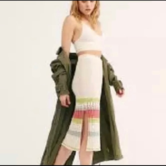 Free People Far From Here Midi Skirt X-Small NWT - Picture 5 of 8